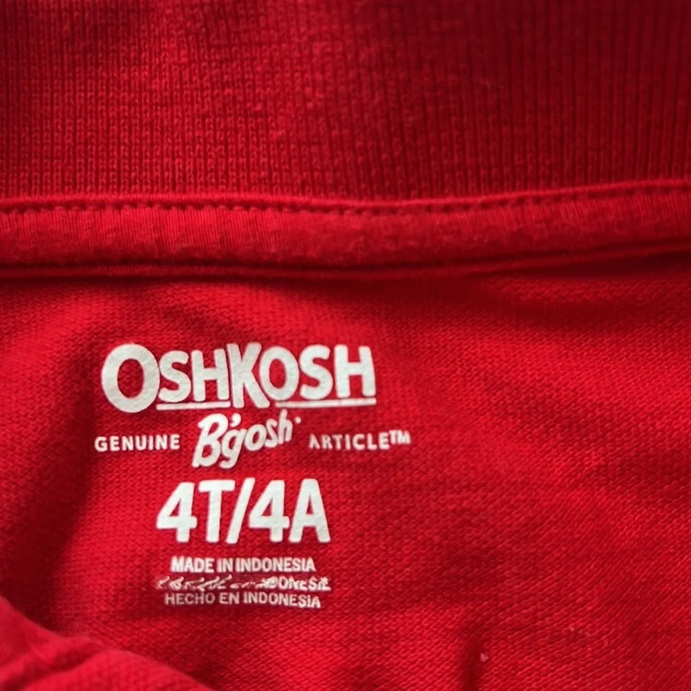 OshKosh long sleeve Red boys polo shirt 4T - Picture 5 of 6